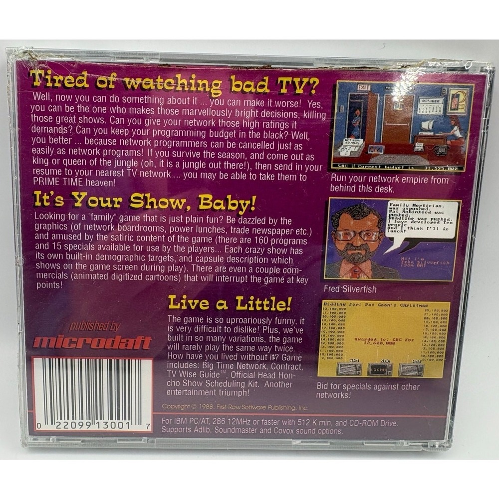 Mogul PC CD-ROM 1993 Microdaft Raw Software Be a Network Bigshot Vintage Game - Picture 2 of 2